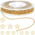 Jishi 33ft Stainless Steel Gold Plated Chain for Jewelry Making Supplies - 2mm 18K Gold Plated Non Tarnish - 33ft Roll with Lobster Clasps, Jump R...