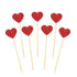 Ercadio Glitter Heart Cupcake Toppers Picks for Sweet Love Theme Wedding Engagement Bridal Shower Party Cake Decors 40 Pack Red...