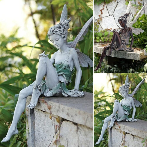 Angel Figurine Outdoor Garden Fairy Statue, 9 ''Garden Sculpture Resin Angel Craft Home Table Ornaments for Lawn Yard Art Porch Patio Decorations ...