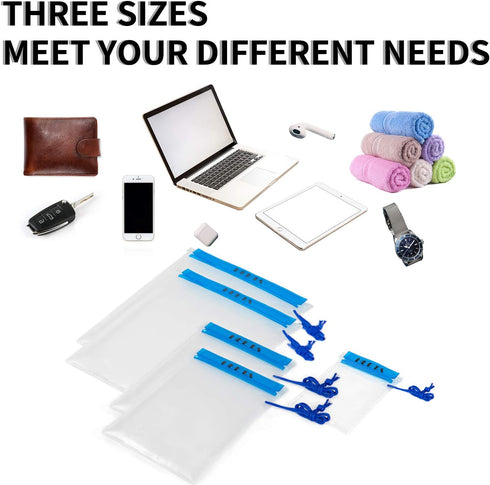 HEETA 5-Pack Clear Waterproof Dry Bag, Water Tight Cases Pouch Dry Bags for Camera Mobile Phone Maps, Kayaking Boating Document Holder (Blue)...