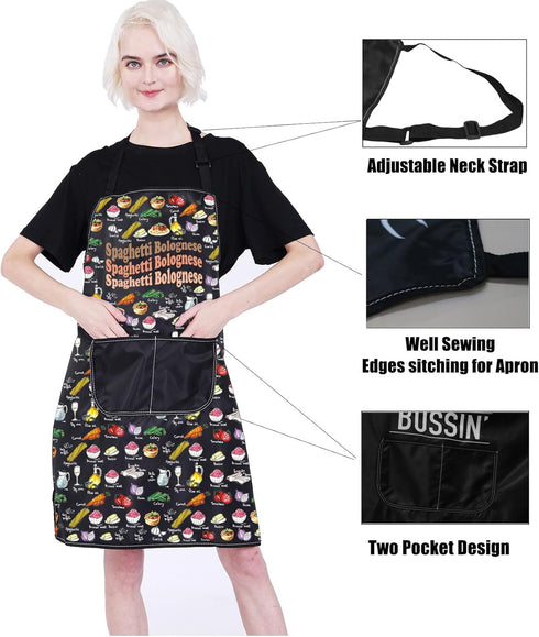 PXTIDY Spaghetti Bolognese Recipe Apron Pasta Dinner Cooking Apron Italian Cook Apron Pasta Lover Gift for Chefs...