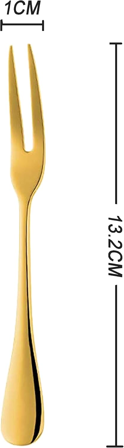 Comicfs 20-Piece Stainless Steel Forks, 5.3 Inches, Seafood Crab Forks Escargot Fork 2 Prong Tasting Appetizer Forks Dessert Cocktail Salad Fruit ...