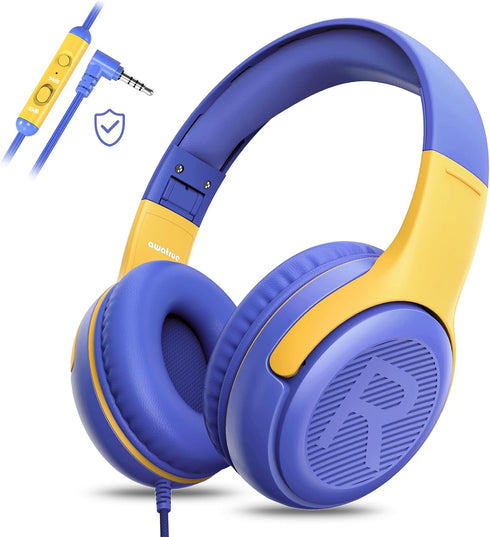 Kids Headphones Wired with Microphone for ipad Computer Laptop for Boys Girls Volume Limit Foldable Over Ear Headset for School 3.5mm Jack......