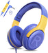 Kids Headphones Wired with Microphone for ipad Computer Laptop for Boys Girls Volume Limit Foldable Over Ear Headset for School 3.5mm Jack......