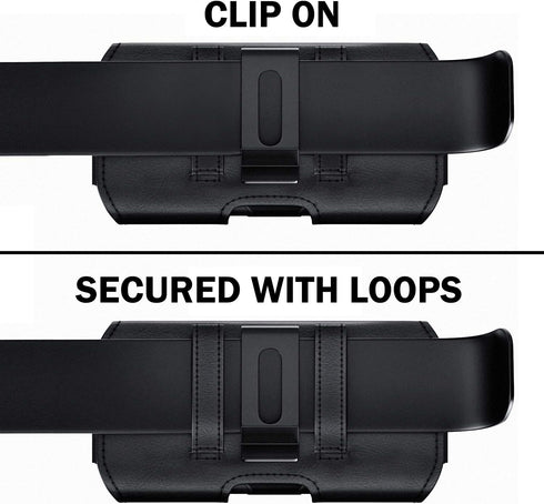 De-Bin Holster for Galaxy S24, iPhone 15, 15 Pro, 14, 13, 12, 11, X, Xs, 10 Cell Phone Belt Holder Case with Belt Clip Pouch Magnetic Cover, Fits ...