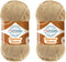 Summer Stretch (2-Skeins) Silky Effect HandKnitting Crochet 100% Elastic Microfiber Acrylic Bikini Yarn 2x100gr (2x438yds)(114368-Light Beige)......