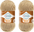 Summer Stretch (2-Skeins) Silky Effect HandKnitting Crochet 100% Elastic Microfiber Acrylic Bikini Yarn 2x100gr (2x438yds)(114368-Light Beige)......