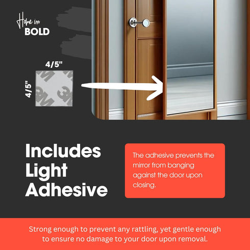 Over-The-Door Mirror Hanger | Adjustable 14.5-inch Door Mirror Hanger Set w Protective Lining | Over the Door Mirror Hooks Perfect Height & Fit- 2...