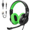 ShinePick Kids Headphones, Over-Ear Girls Boys Gaming Headphones with Microphone and Volume Control for Kids Teens Online School, Travel (Green)...