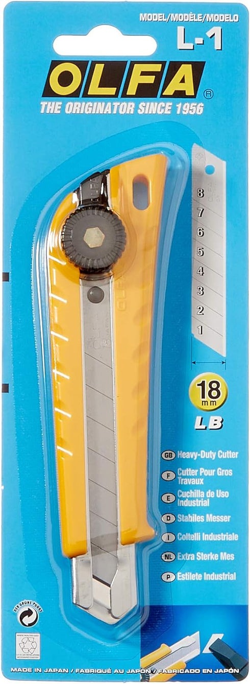 OLFA 18mm Heavy-Duty Ratchet-Lock Utility Knife (L-1)...