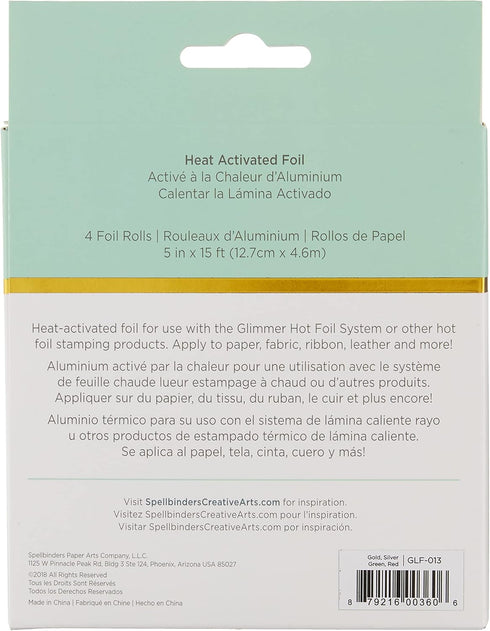 Spellbinders 4 Holiday Variety Pack. Glimmer Hot Foil Roll, Multi...