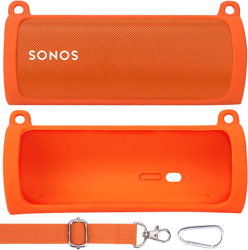 khanka Silicone Case Replacement for Sonos Roam/Sonos Roam 2 Portable Smart Bluetooth Speaker (Orange)...