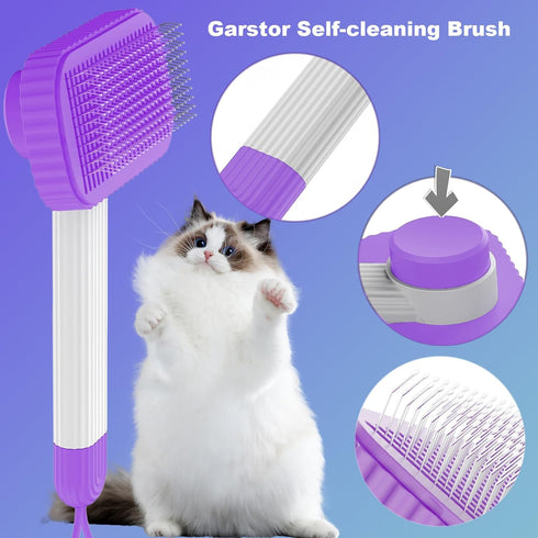 Cat brush, Cat Brush for Long or Short Haired Cats, Remove Loose Fur and Mats, Rounded Pins Reduces Painful Pulling, Not for Tangle and Curly Fur,...