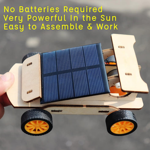 2 in 1 Science Experiment Kits for Kids,STEM Projects DIY Building Remote Control Solar Car Model Kit,3D Puzzles Wooden Motor Set,Assemble Gift To...