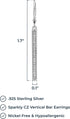 MORGAN & PAIGE .925 Sterling Silver Cubic Zirconia Vertical Bar Drop Earrings 1-3/4" Linear Dangle Earrings For Women...