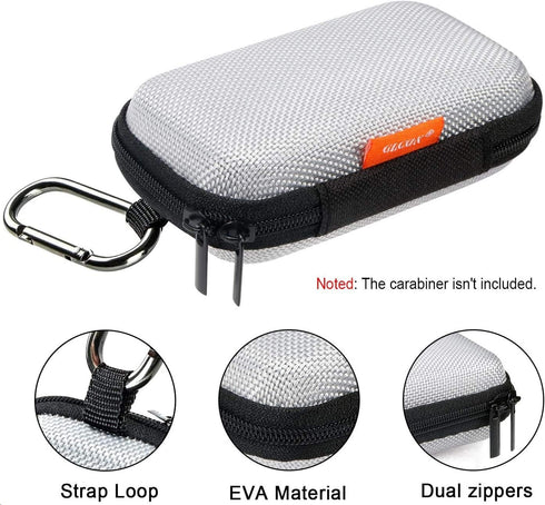 GLCON Small EVA Electronic Carrying Case - Hard Shell Protection Zipper Case for Earbud, Wired Earpiece, Bluetooth Headset, Earphone, Charger - Ce...