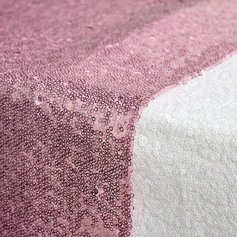 JYFLZQ Rose Pink Sequin Table Runner 12" x 72" Sparkly Pink Metallic Table Runner Glitter Sequin Runner for Table Birthday Party Event Decorations...