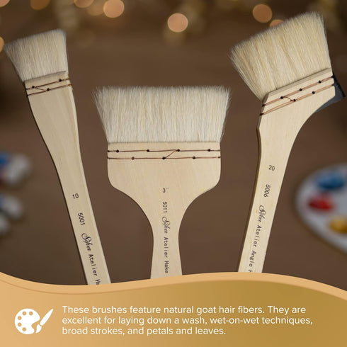 Silver Brush Limited 5001-20 Silver Atelier Hake Flat Brush, Size 20, Long Handle...