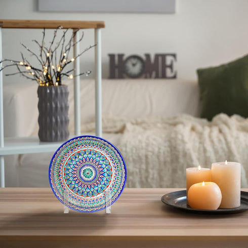 2 Pcs Acrylic Plate Stand Clear Easel Stand for Display 8 Inch Acrylic Photo Frame Bowl Stands Holder Tall Clear Vinyl Record Storage Decorative P...