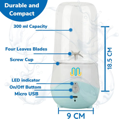 Portable blender. Rechargeable juicer cup. Individual hand blender for shakes, juices and smoothies. Baby food blender, Personal fresh juice blend...