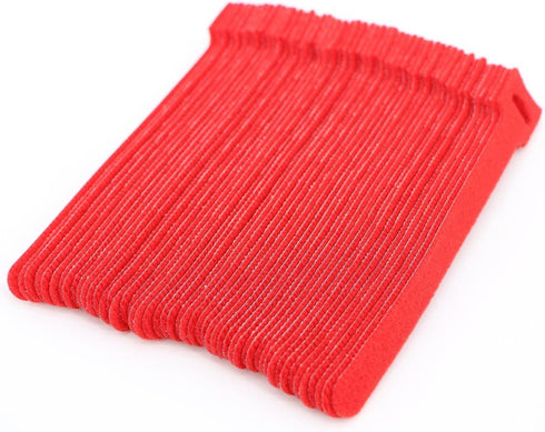 Pasow 50pcs Reusable Fastening Adjustable Cable Ties Wire Management (8 Inch, Red)...
