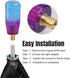 Crystal Shift Knob Universal Gear Shifter Stick Shift Knobs Transparent Bubble Purple Blue 10CM with Adapters...