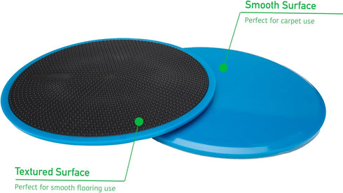 Mind Reader Fitness, Body Floor Sliders Exercise Equipment, Core Gliders, Gliding Discs, Set of 2, Blue, 2 Piece...