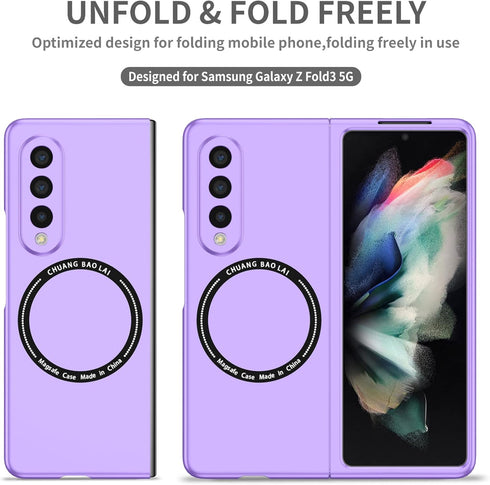 CCSamll Magnetic Phone Case for Samsung Galaxy Z Fold3 5G Compatible with Magsafe, Military-Grade Shockproof Case with Built-in Magnet Circle for ...