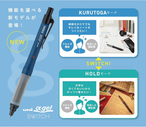 Uni Alpha-Gel Switch Mechanical Pencil, 0.5 mm, Navy Body (M51009GG1P.9)...