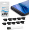 Anti Dust Plugs (10 Pack) - Includes Charging Port Cleaning Brush - Flat Design Port Protector Cover - Compatible w/iPhone 14, 13,12,11 & Air Pods...