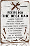 Recipe For The Best Dad Tin Sign Fun Workshop Metal Signs Unique Father's Day Wall Decor Gift For Dad 8x12 Inch...
