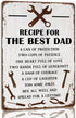 Recipe For The Best Dad Tin Sign Fun Workshop Metal Signs Unique Father's Day Wall Decor Gift For Dad 8x12 Inch...