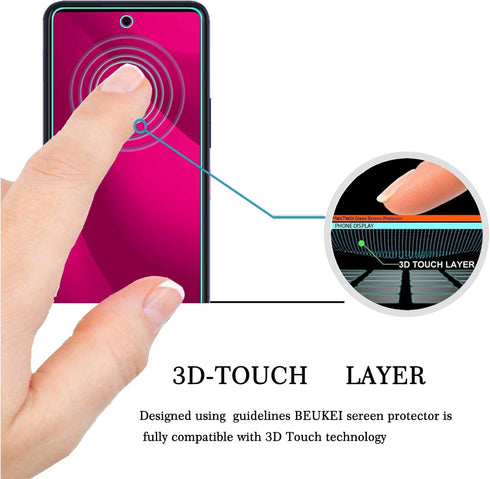 beukei (3 Pack) Designed for T-Mobile Revvl 7 Pro 5G Screen Protector Tempered Glass, Anti Scratch, Bubble Free...