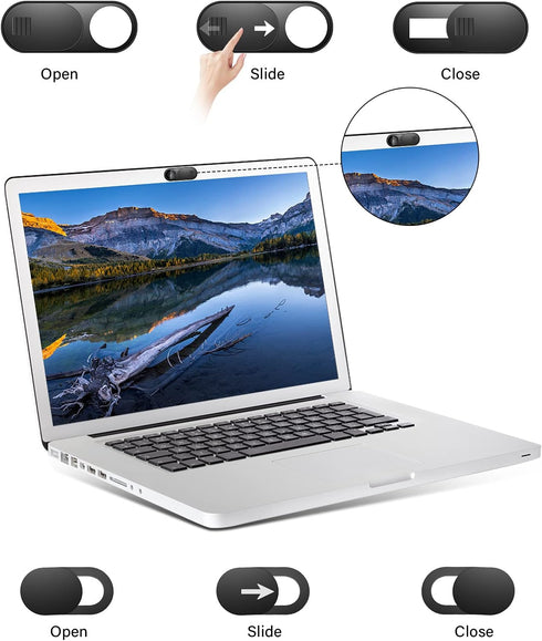 Laptop Camera Cover, 0.027 Inch Ultra Thin Camera Cover, Webcam Privacy Cover Fits on Computer, Laptop, MacBook, PC, Cell Phone, iPhone, iPad, iMa...