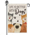 Life is Better with Dogs Husky Shiba Inu Garden Flag, 12 x 18 Inch Double Sided Holiday Yard Outdoor Farmhouse Flag, Garden Flag with Dog, Dog Lov...