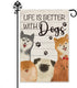 Life is Better with Dogs Husky Shiba Inu Garden Flag, 12 x 18 Inch Double Sided Holiday Yard Outdoor Farmhouse Flag, Garden Flag with Dog, Dog Lov...