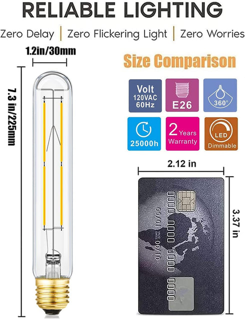 Dimmable E26 Light Bulb 8W Equal 75 watt led Light Bulb 4000k Neutral White AC120V Edison 60 Watt 800LM T10 Bulb for Rustic Pendant,Industrial Pip...