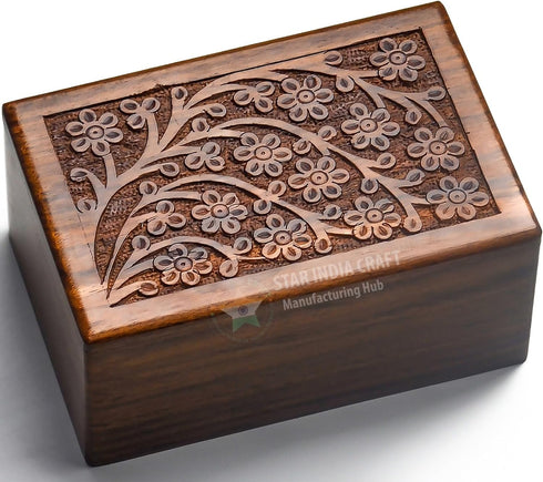 SIC Cremation urns for Human Ashes Male Dad Small Wooden Tree of Life Urns Box for Dogs Ashes and Casket Urn for Ashes Female mom, Burial Funeral ...