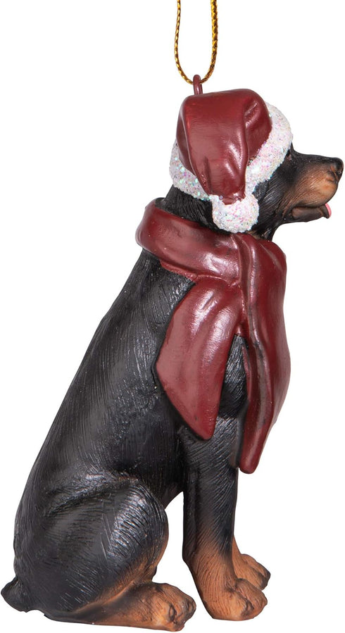 Design Toscano Christmas Xmas Rottweiler Holiday Dog Ornaments, Full Color...