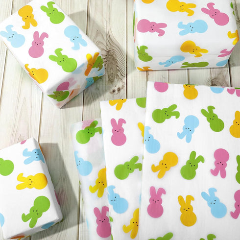 Whaline 100 Sheets Easter Tissue Paper Pastel Bunny Rabbit Gift Wrapping Paper Spring Decorative Art Paper for DIY Crafts Birthday Baby Shower Par...