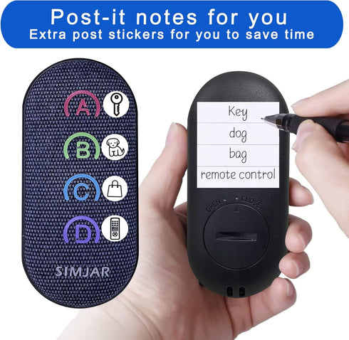 Key Finder with Thinner Receivers & Advanced Fabric Remote, SIMJAR 80dB+ RF Item Locator with 131ft Working Range, 1 RF Transmitter & 4 Receivers...