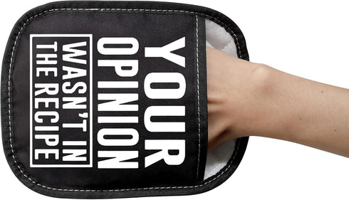 LEVLO Funny Cooking Gifts Your Opinion Wasn't in The Recipe Pot Holders Chef Gift Birthday Gift (Your Opinion Wasn't in The Recipe)...