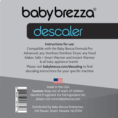 Baby Brezza Descaler 8 oz. Made in USA. Universal Descaling Solution for Baby Brezza and other baby appliances. Removes mineral build-up and exten...