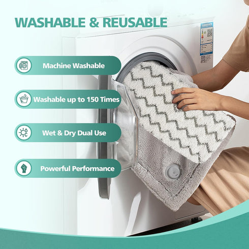 4 PCS Replacement Pads Accessory for Shark Steam Mop S1000, S1000A, S1000C, S1000WM, S1001C, S2001 Dirt Grip Pads, Microfiber Washable & Reusable...