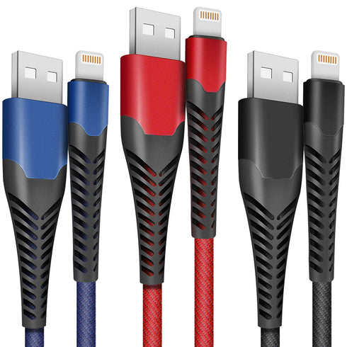 iPhone Charger, Lightning Cable 3PACK 6FT Nylon Braided Fast iPhone Charger Cord Compatible with iPhone 11 Pro Max XS XR X 8 7 6 Plus 5, iPad Pro ...