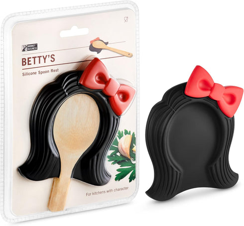 Betty's Fun Wig-Shaped Silicone Spoon Rest/Utensil Rest from a Series of Cool Kitchen Gadgets | 50s-Style Spoon Rest for Kitchen Counter | Origina...