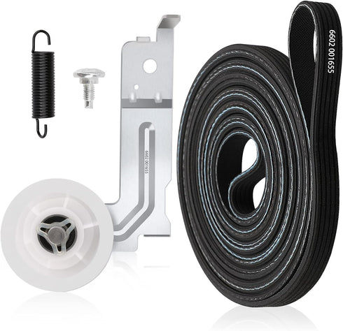 Upgraded Dryer Parts for Samsung 6602-001655 Dryer Belt, DC93-00634A Dryer Idler Pulley & DC61-01215B Tension Spring for Samsung Dryer Replacement dv45h7000ew, dv48h7400ew, dv42h5000ew, dv48j7700ew