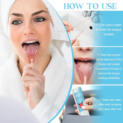 Tongue Scraper for Adults and Kids,100% Stainless Steel Tongue Scraper with Travel Case,4 Shapes,Perfect for Bad Breath & Oral Hygiene,Easy to Use...