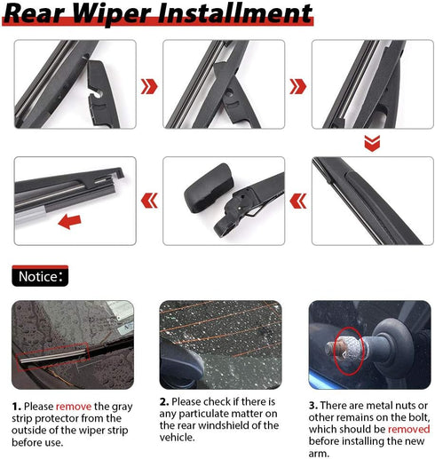 OTUAYAUTO 76720STXA01 Rear Wiper Arm Blade Kit - Replacement for Acura MDX 2014-2017...