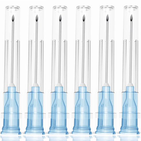 100 Pack 23Ga 1 Inch Stainless Steel Dispensing Lab Tools Accessories for Scientific Labs, Measuring and Refilling, Individually Wrapped...